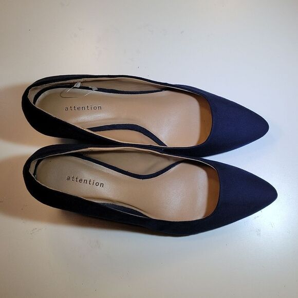 BRAND NEW ATTENTION ZOEY SUEDE POINTED TOE WOMEN"S LOW HEEL SHOES - Picture 10 of 15